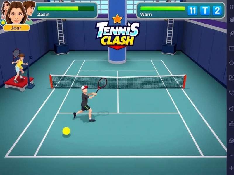 Intense tennis action in Tennis Clash Champion Battle Tennis Clash Champion Battle Gameplay